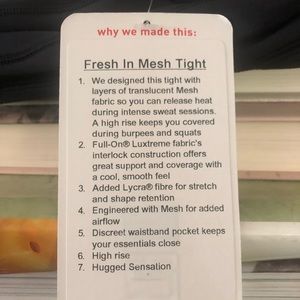 AUTHENTIC Fresh in Mesh Tights LULULEMON